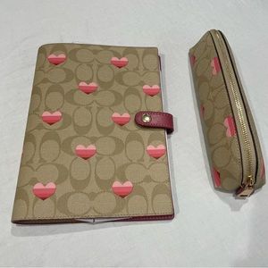 Coach heart notebook cover & pencil case